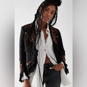 4249. FREE PEOPLE Willow Bed Jacket In Black Sz XS NWOT $148
